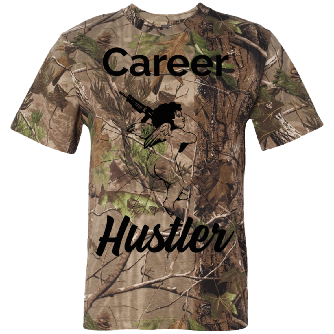 CAREER HUSTLER CUPID Short Sleeve Camouflage T-Shirt