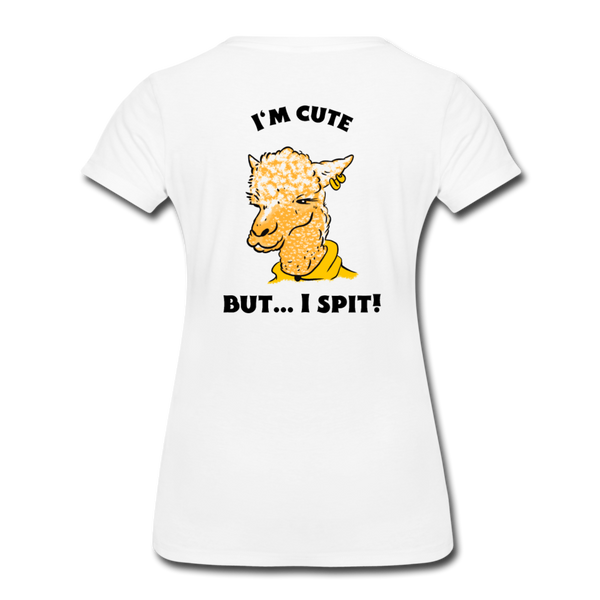 CUTE BUT I SPIT Women’s Premium T-Shirt - white