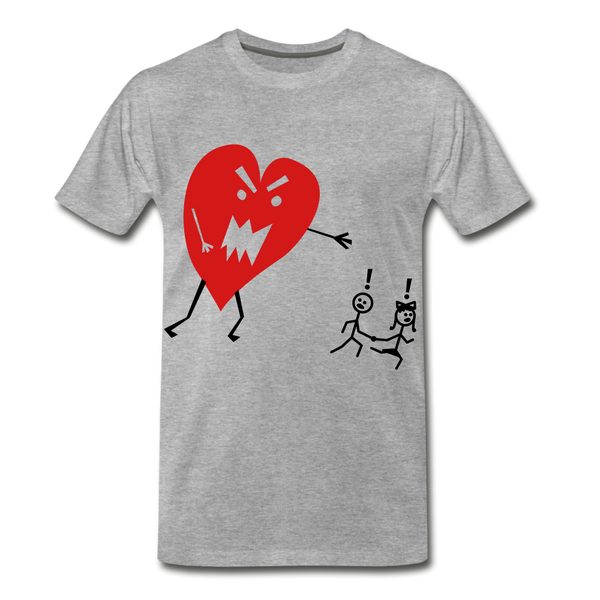 HEART MONSTER Men's Premium T-Shirt - heather gray