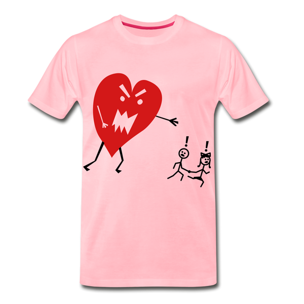 HEART MONSTER Men's Premium T-Shirt - pink