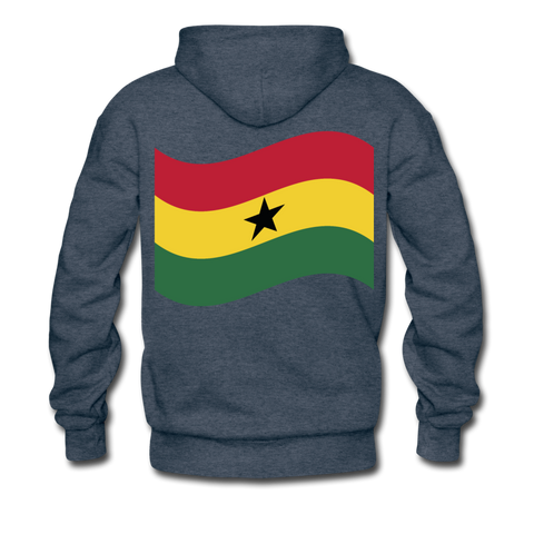 GHANA TRIBUTE Men’s Premium Hoodie - heather denim