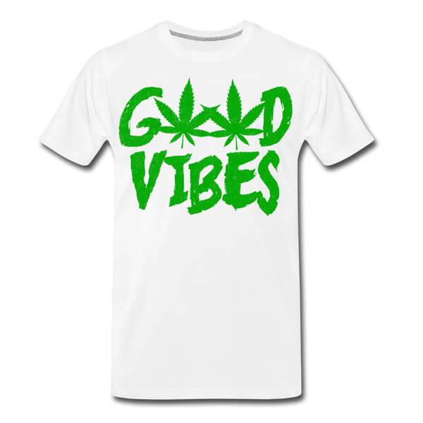 GOOD VIBES Men's Premium T-Shirt - white