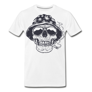 CANNABIS SKULL Men's Premium T-Shirt - white