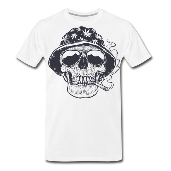 CANNABIS SKULL Men's Premium T-Shirt - white