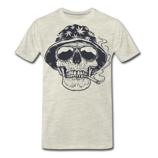 CANNABIS SKULL Men's Premium T-Shirt - heather oatmeal