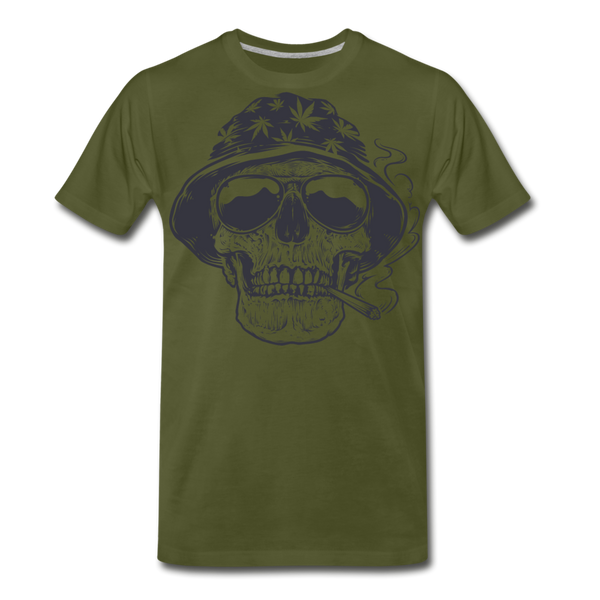 CANNABIS SKULL Men's Premium T-Shirt - olive green