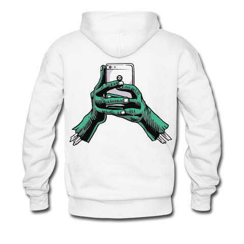 (GLOW IN DARK) SOCIAL ZOMBIE Men’s Premium Hoodie - white