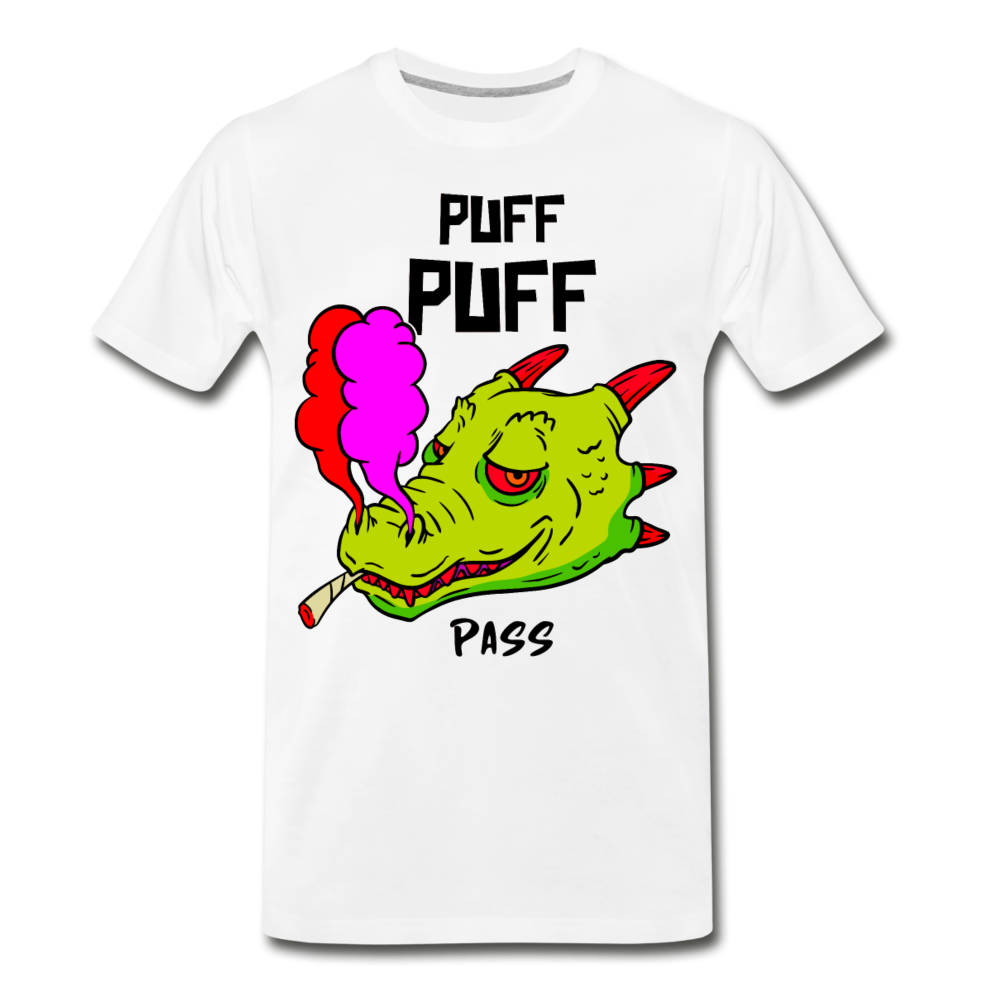 PUFF PUFF DRAGON Men's Premium T-Shirt - white