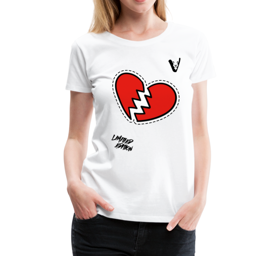 BROKEN HEART STICKER (LE) Women’s Premium T-Shirt - white