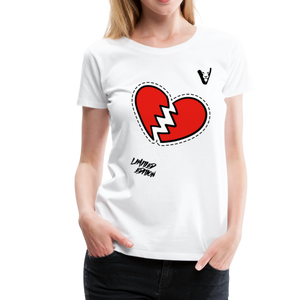 BROKEN HEART STICKER (LE) Women’s Premium T-Shirt - white