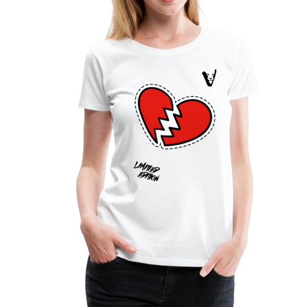 BROKEN HEART STICKER (LE) Women’s Premium T-Shirt - white