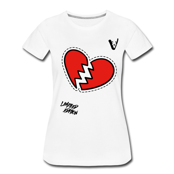 BROKEN HEART STICKER (LE) Women’s Premium T-Shirt - white