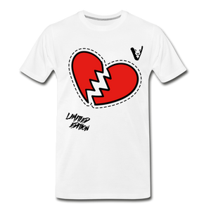 BROKEN HEART STICKER (LE )Men's Premium T-Shirt - white