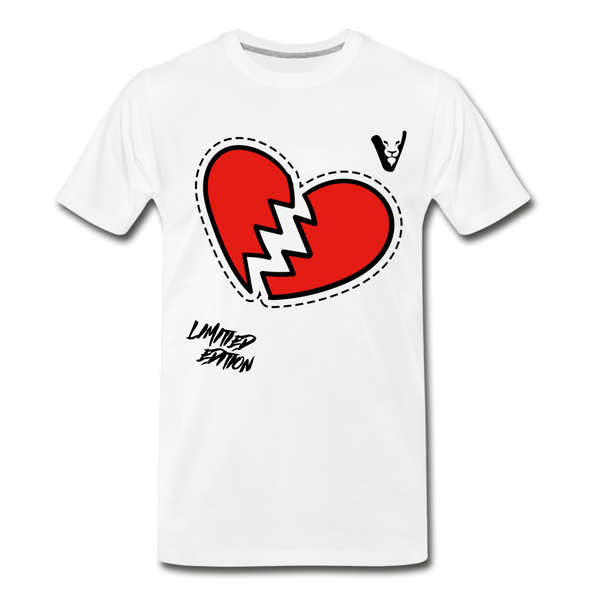 BROKEN HEART STICKER (LE )Men's Premium T-Shirt - white