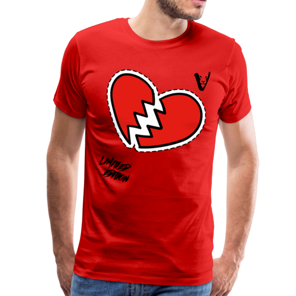 BROKEN HEART STICKER (LE )Men's Premium T-Shirt - red