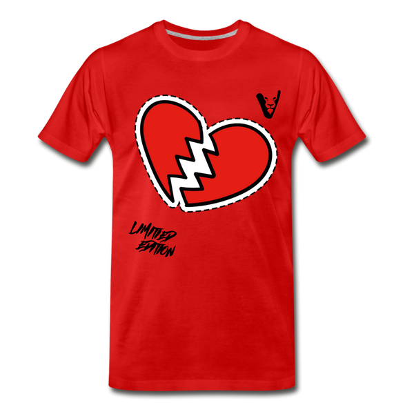 BROKEN HEART STICKER (LE )Men's Premium T-Shirt - red