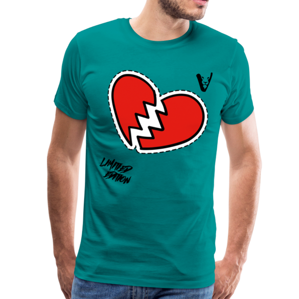 BROKEN HEART STICKER (LE )Men's Premium T-Shirt - teal