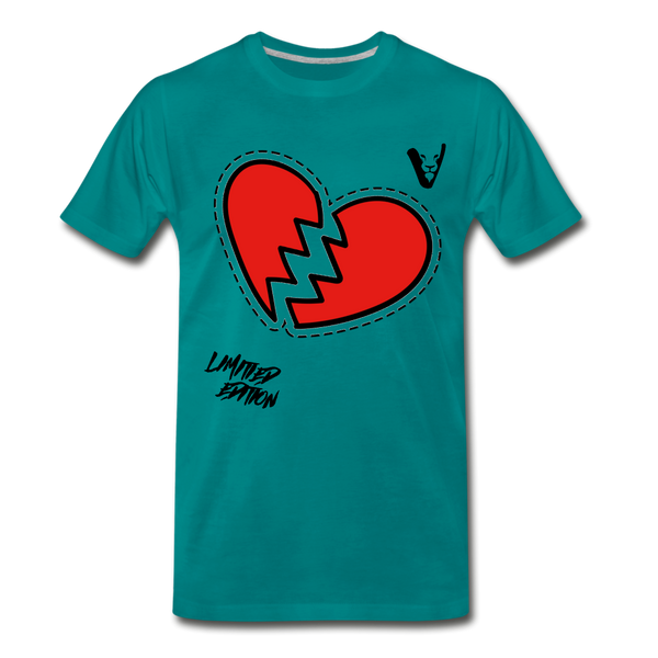 BROKEN HEART STICKER (LE )Men's Premium T-Shirt - teal