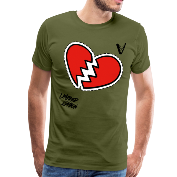 BROKEN HEART STICKER (LE )Men's Premium T-Shirt - olive green