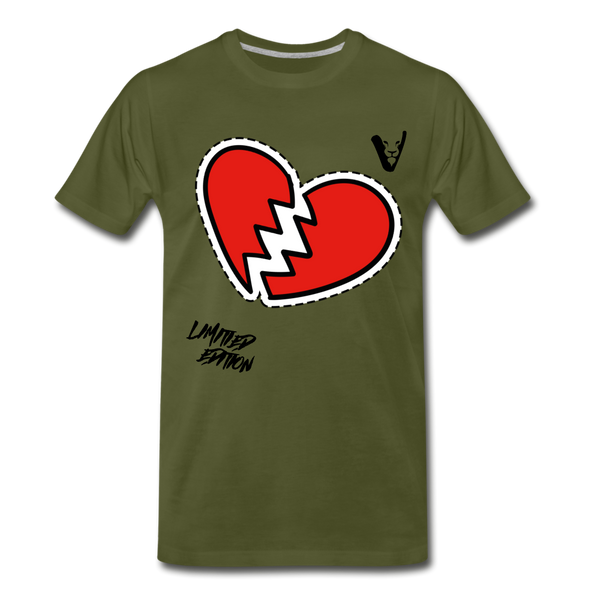 BROKEN HEART STICKER (LE )Men's Premium T-Shirt - olive green