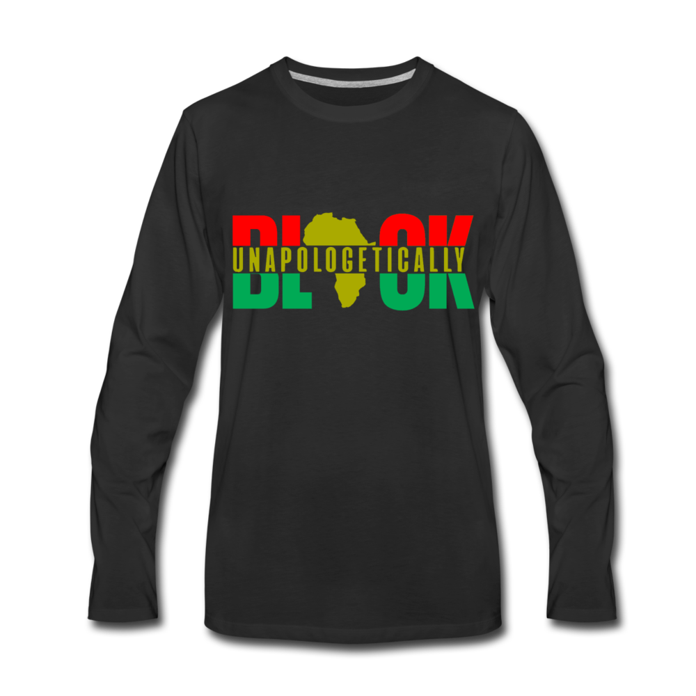 UNAPOLOGETICALLY BLACK Men's Premium Long Sleeve T-Shirt - black