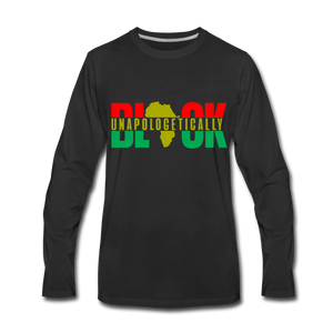 UNAPOLOGETICALLY BLACK Men's Premium Long Sleeve T-Shirt - black