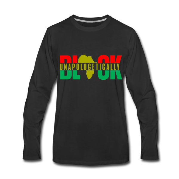 UNAPOLOGETICALLY BLACK Men's Premium Long Sleeve T-Shirt - black