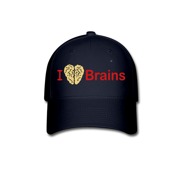 I ❤️ BRAINS Baseball Cap - navy